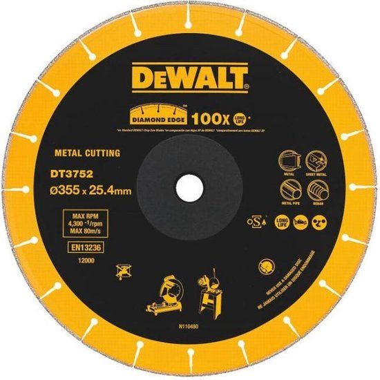 DeWalt DT3752-QZ diamantslijpschijf 355 mm x 25,4 mm