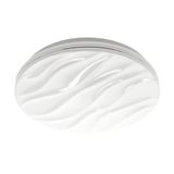 GTV DELION Led-plafondlamp, 32 W, 2560 lm, 4000 K, neutraal wit licht, IP44, modern golfdesign, plafondlamp, rond, Ø 375 mm, voor woonkamer en slaapkamer, wit