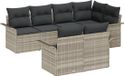 vidaXL Tuinbank Set 7-zits Lichtgrijs Polyrattan