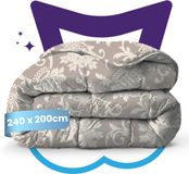 Slaapspeciaal Eazydekbed Series Marme - Dekbed zonder Overtrek - Wasbaar Dekbed - Zomerdekbed - Hoesloos Dekbed - 2 in 1 Dekbed - Dekbed met Vaste Overtrek - Incl. 2 Kussenslopen - 240x200 cm