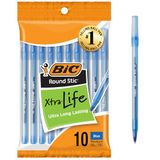 BIC Round Stic Xtra Life Balpennen - 1,0 mm - Blauw - 10 stuks