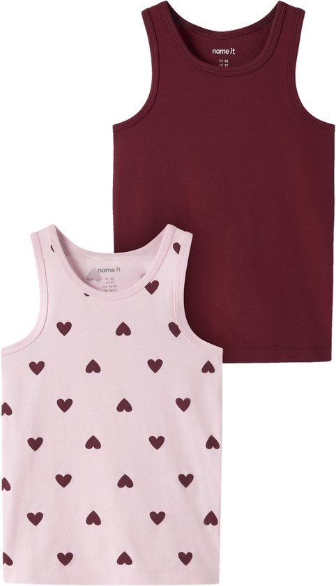 NAME IT - NMFTANK TOP 2P CUTIE HEART NOOS Meisjes Onderhemd