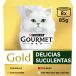 Gourmet Gold Aliment Humide Délices Succulentes au Poulet, Poisson, Saumon et Bœuf pour Chats 8x85 g