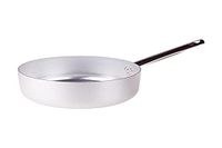 Pentole Agnelli Professionele aluminium braadpan 3 mm dik met één handvat, diameter 32 cm, staal, zilver