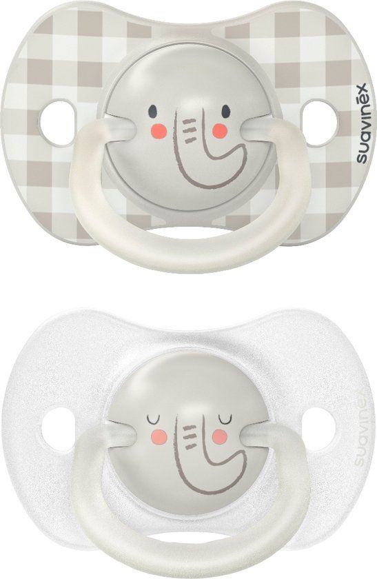 Suavinex Night & Day Reversible Duo Elephant Gray 6-18m - 2 stuks
