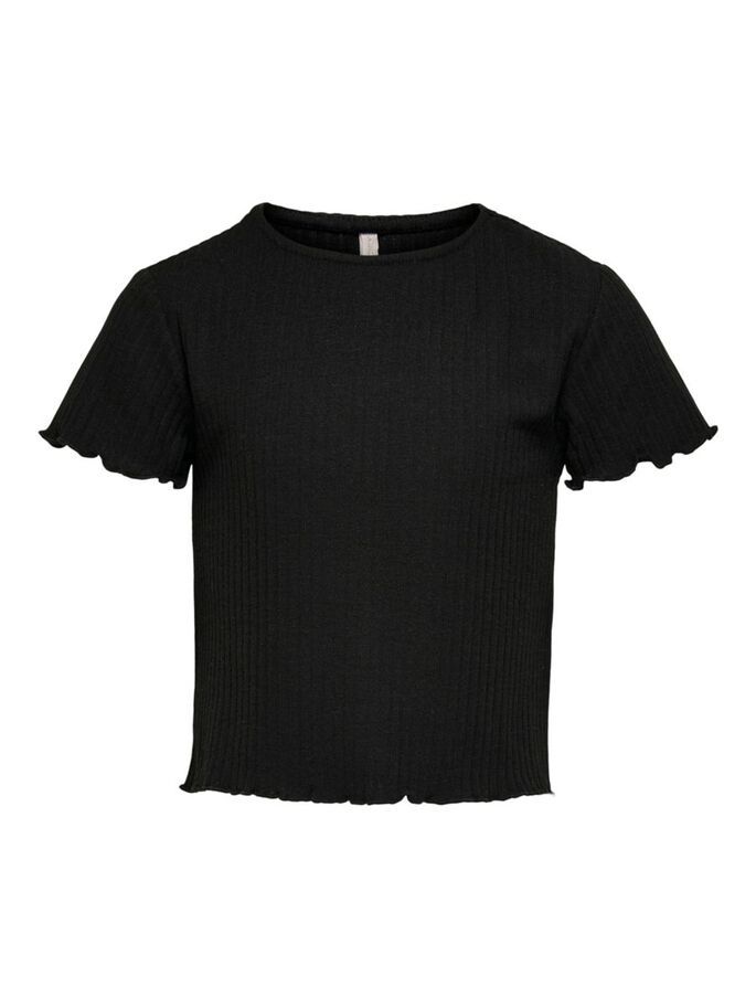 ONLY KOGNELLA S/S O-NECK TOP NOOS JRS Meisjes Top - Zwart - Maat 122/128