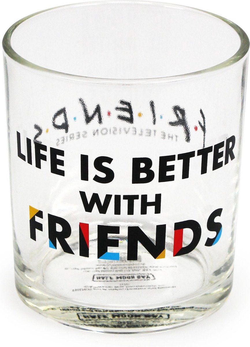 Half Moon Bay Friends - Life is Better with Friends Glass Tumbler - Black