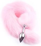 CHPN Buttplug met staart Vossenstaart Roze Aluminium
