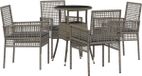vidaXL Ensemble de salle à manger de jardin 5 pièces gris poly rotin