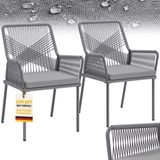 Outsunny rotan tuinstoel - PE rotan - staal - donkergrijs