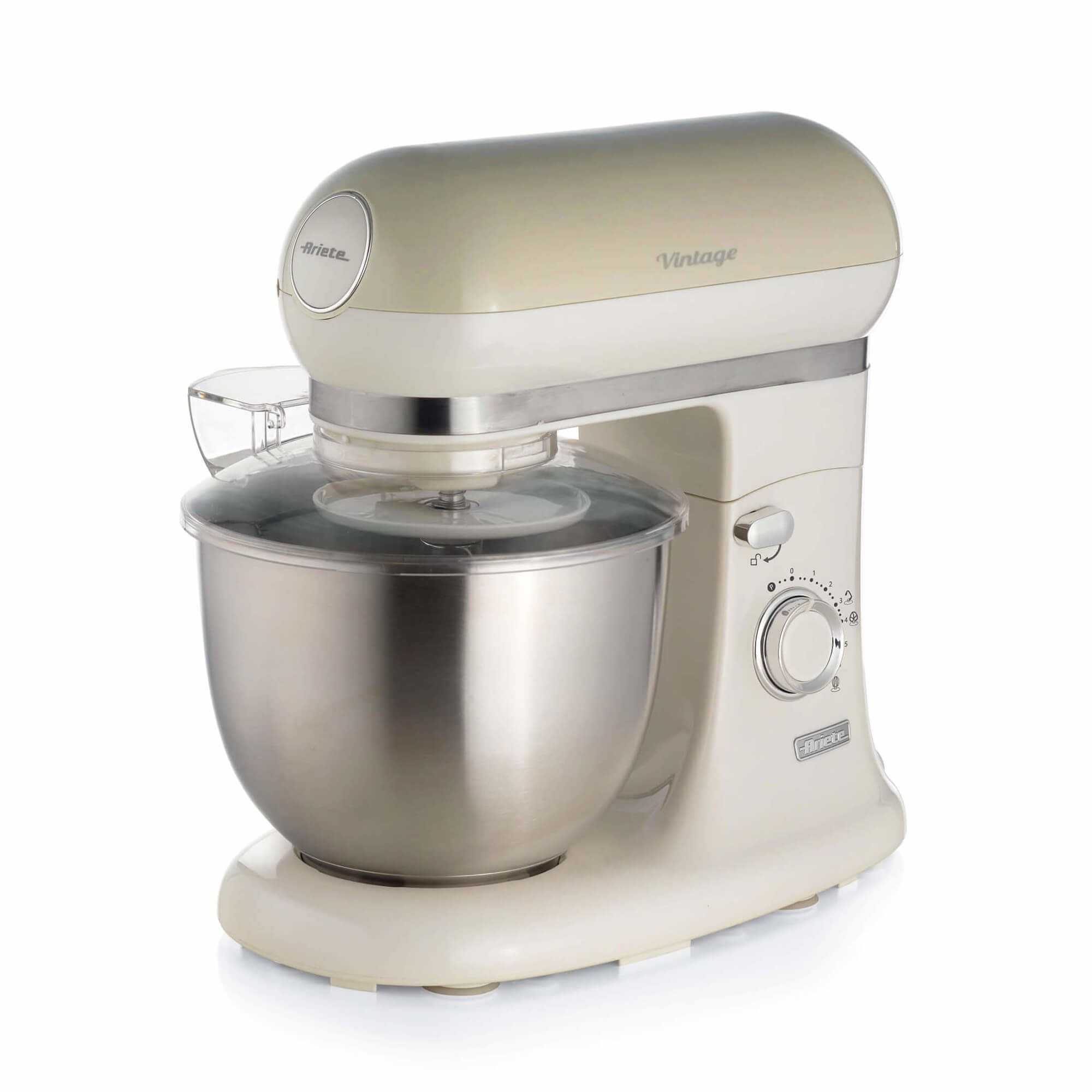 Ariete Vintage 1588 Keukenmachine - 5.5L - 1200W - Beige, Chrome, Wit