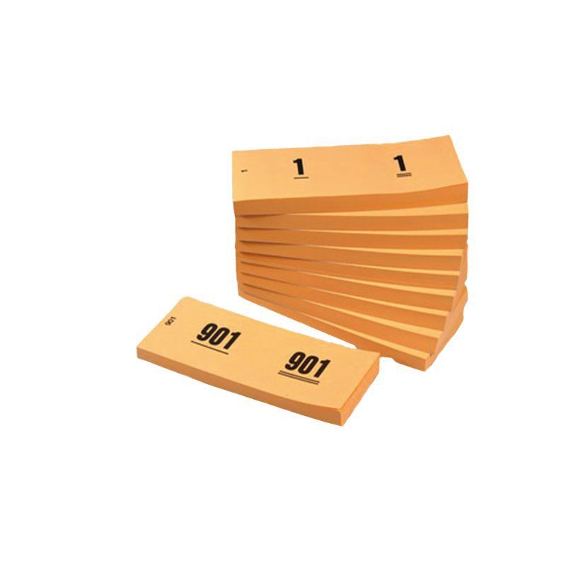 Office Nummerblok 42x105mm nummering 1-1000 oranje 10 stuks