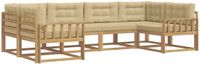 vidaXL - Buiten - bank - set - 6 - st - Wit - en - Beige