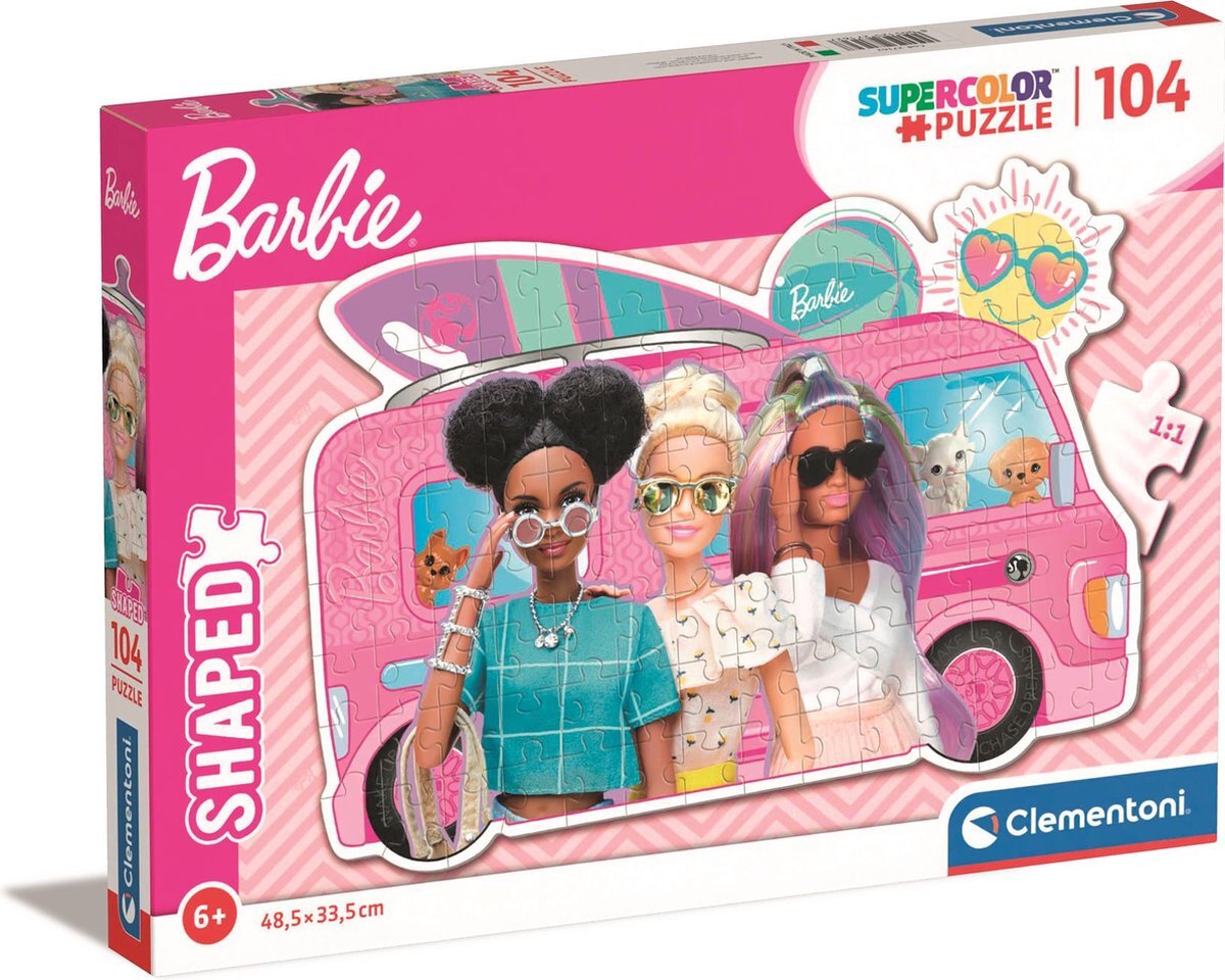 Clementoni Kinderpuzzels, Barbie 104 Stukjes Puzzel, 6-8 jaar - 27162