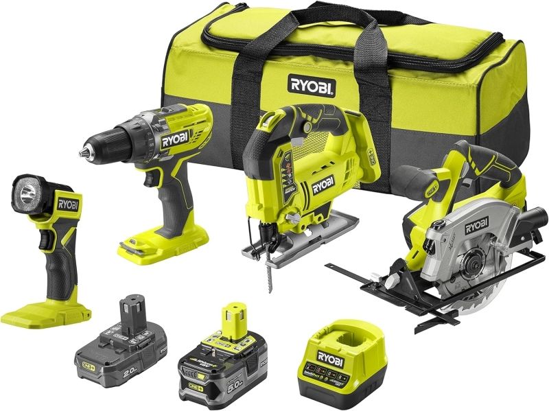 Ryobi RCK184A-252S 18V Accu Combiset (4-delig) - 5.0Ah & 2.0Ah Accu - In Tas