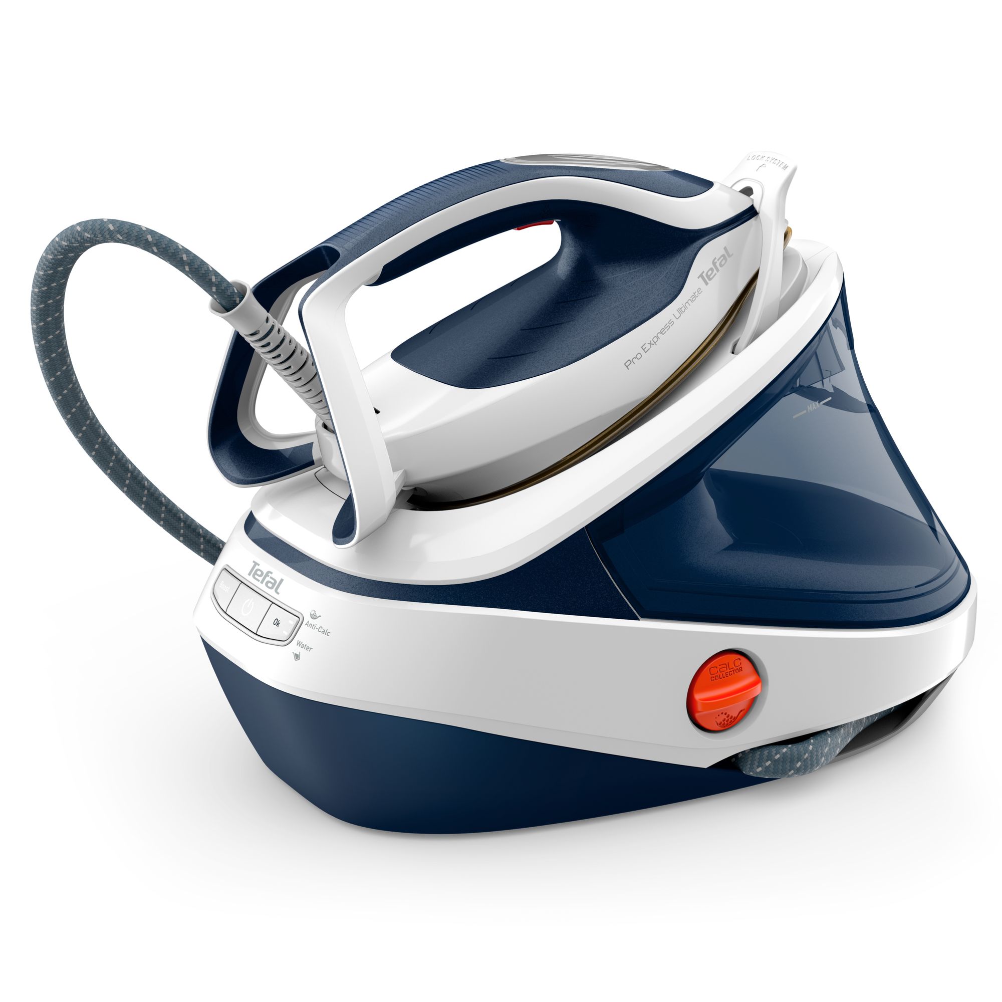 Tefal Pro Express Ultimate II GV9712 - Stoomgenerator - 3000W - 7.7 bar - 160 g/min - 590 g/min - Blauw/Wit