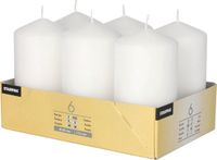 Conpax candles Stompkaarsen/zuilkaarsen set van 6x - fris wit - D6 x H12 cm - 24 branduren