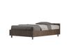 Lit avec sommier 120x190 effet bois noyer