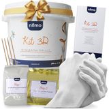 Niimo Handvormset voor koppels, 3D-reliëf, baby, volwassenen, familie, voeten en handen – cadeau-idee voor dames en heren, alginaat – cadeau voor verliefden met gips voor gietvormen – Franse richtlijnen