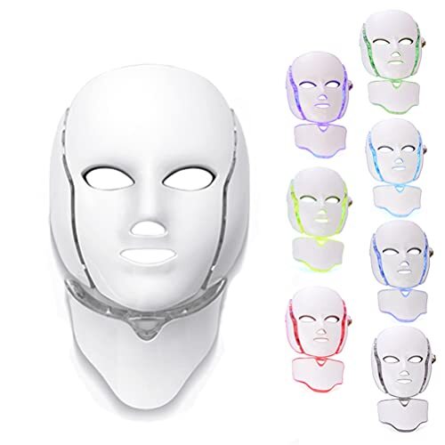 PRDECE Ledmasker, 7 kleuren, voor fototherapie, beauty-instrument, rood, blauw, spectrum, instrument, foton skin rejuvenatie, thuisbeautyinstrument (1 stuk)