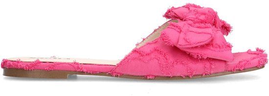 Sacha - Dames - Roze slippers met strik - Maat 39