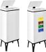 WELL HOME MOBILIARIO & DECORACIÓN 2 x Slimme prullenbakken 60 l c/u, H: 95,5 x 35,5 x 26 cm, wit met magnetische labels