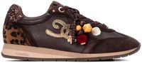 Carmela Lage Sneakers Dames Bruin Leer/Kunsthaar/Suède Panterprint Maat 39