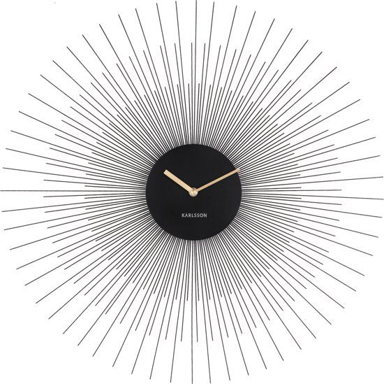 Karlsson Wall clock Peony - Black - Steel - Large