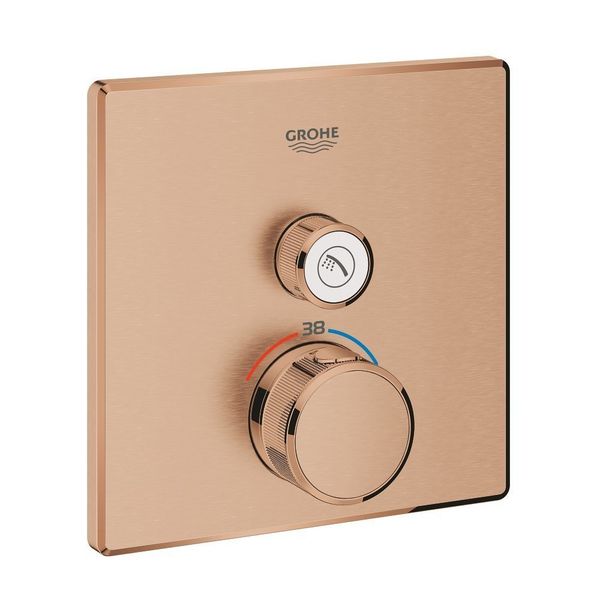 GROHE Grohtherm SmartControl Inbouwthermostaat - 2 knoppen - vierkant - brushed warm sunset 29123DL0