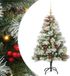 vidaXL Sapin de Noël artificiel vert et blanc 150 cm PVC Métal Plastique