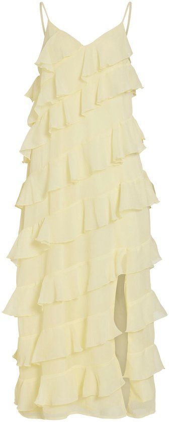 VILA Maxi jurk Strap Pastel Yellow