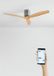 Create - Plafondventilator WIND CALM NATURAL WOOD - Nikkel / Licht hout - 40W - Ø132cm - WIFI + Afstandsbediening