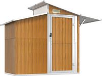 vidaXL Tuinschuur - 270x130x208,5 cm - Gegalvaniseerd Staal - Bruin