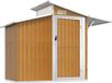 vidaXL Tuinschuur - 270x130x208,5 cm - Gegalvaniseerd Staal - Bruin