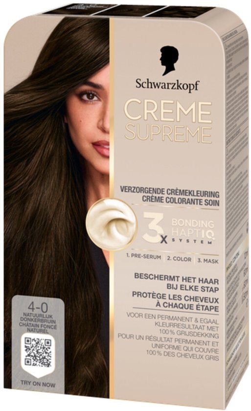 Schwarzkopf CREME SUPREME 4-0 Natuurlijk Donkerbruin Permanente Haarverf