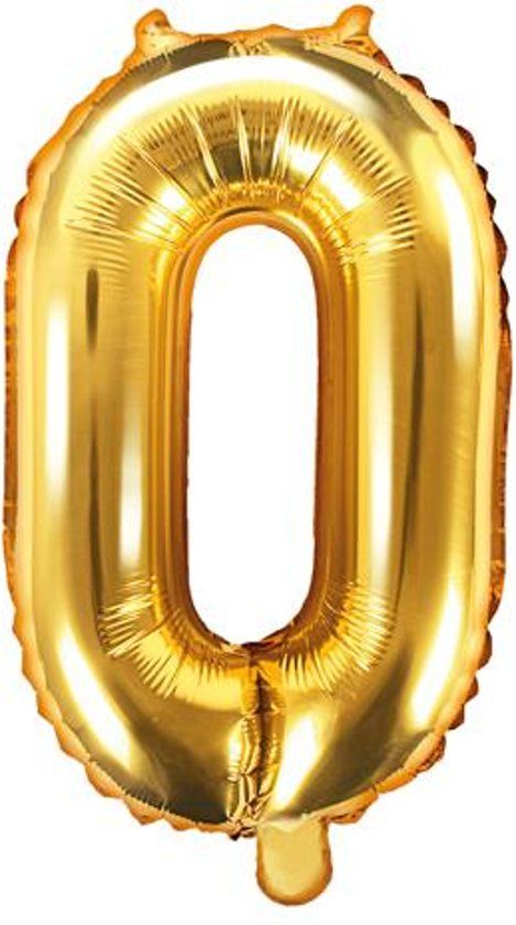 Folie ballon nummer 0 - 35cm - goud
