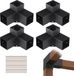 VEVOR Set Van 4 Paalverbinders Gemaakt Van 2 Mm Dikke Staalplaten Paalhoek Pergola Hoekverbinder Houtverbinder 90° Kofferbakconstructie Hoekbeugel Houten Balken Paviljoenbeugelset 220 X 220 X 152 Mm