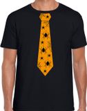 Bellatio Decorations Halloween thema feest stropdas t-shirt spinnen - heren M