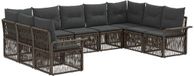 vidaXL Banc de jardin - Set - 9 - pièces - Gris - poly - rotin