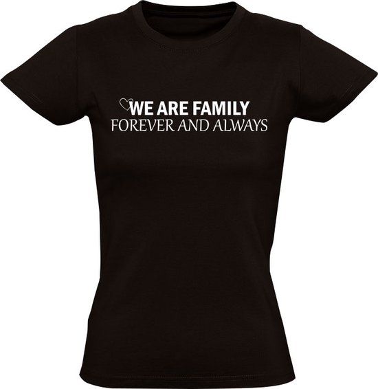 Family Dames T-shirt - Zwart - Katoen - Maat S