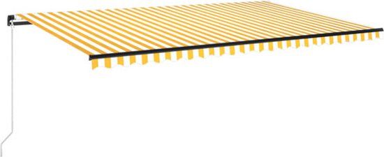 vidaXL Luifel handmatig uittrekbaar 500x300 cm geel en wit