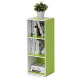 Furinno Luder 3-Tier Open Plank Boekenkast, Wit/Groen