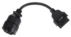 SIXTOL Mechanische kabel 9 OBD-II 14-polige reductie compatibel met CAT Caterpillar diagnostische adapter voertuigdiagnose bedrijfsvoertuigen werkplaatsaccessoires flexibel