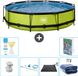 EXIT Toys EXIT Rond Lime Frame Zwembad - 360 x 76 cm - Inclusief Pomp - Schoonmaakset - Solar Mat - Solarzeil - 7-delig
