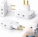 Prise multiprise Set van 3 Plat Modulair 3 Stopcontacten 180° Draaibare Kabel Extra Vlak Europese Adapter