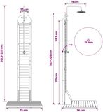 vidaXL Douche extérieure 225 cm Acacia massif et acier inoxydable Naturel