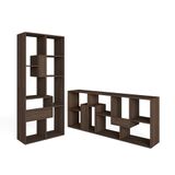 Skraut Home Boekenkast, Boekenplank, Opbergrek, 162x67x31cm, Woonkamer, Kantoor, Moderne Stijl, Donker Eiken