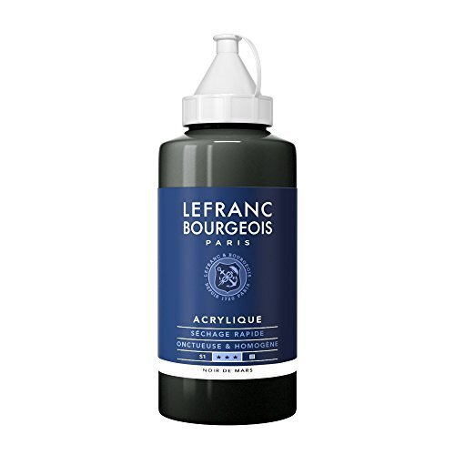 Lefranc & Bourgeois Lefranc Bourgeois 300386 fijne acrylverf, hoog gepigmenteerd, goede dekking, romige homogene textuur - 750ml Fles Mars Black