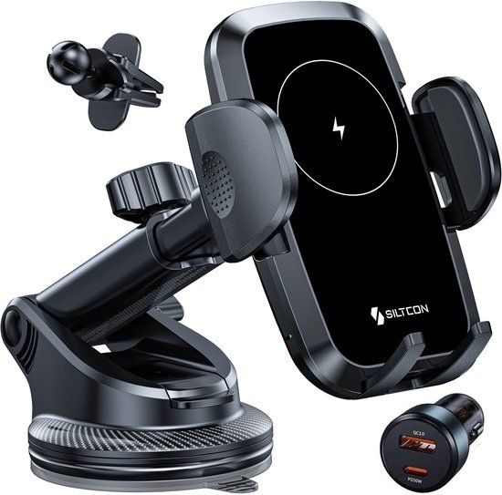 Siltcon® Telefoonhouder Auto 15W QI Draadloze Oplader
