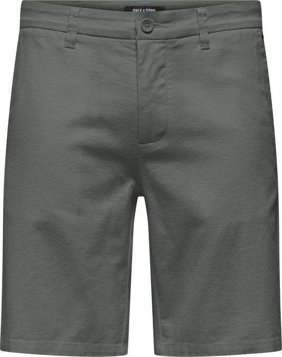 ONLY & SONS ONSMARK 0011 Cotton Linen Shorts - Men - L - Castor Gray